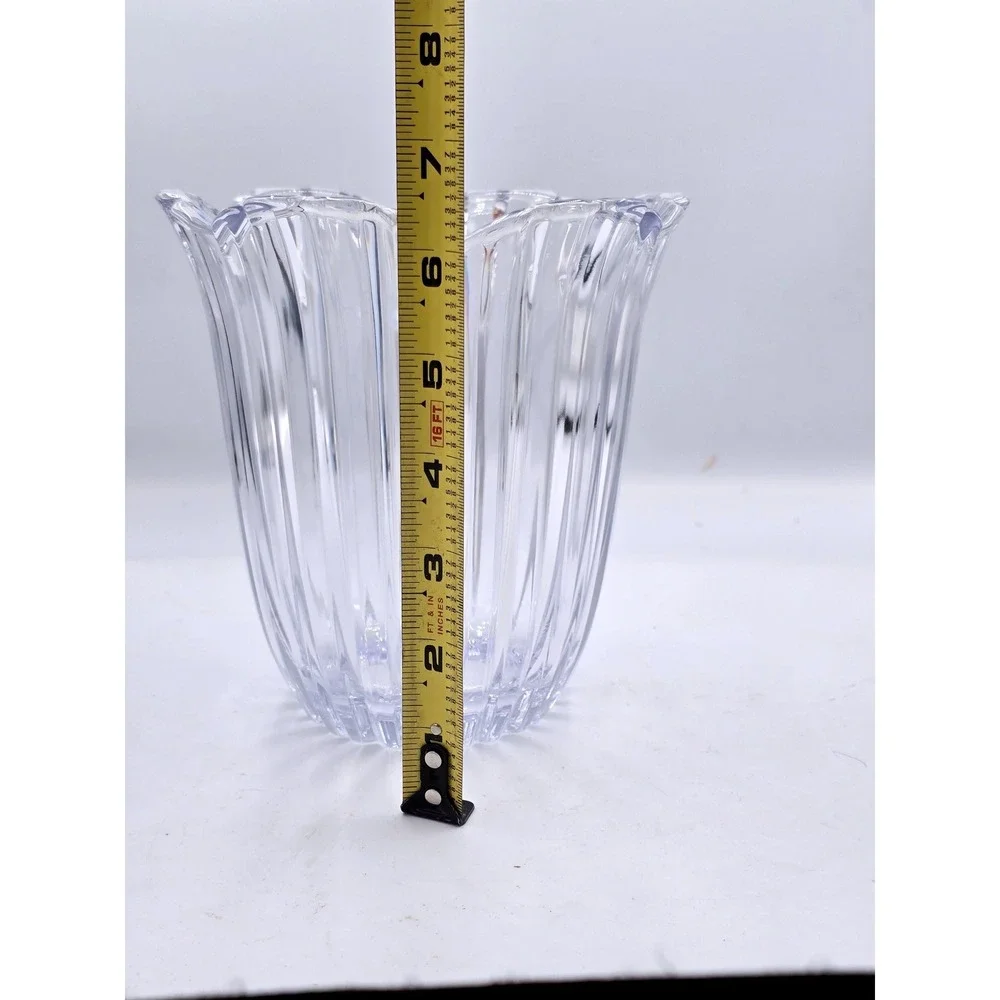 5th Avenue Vintage Ribbed Cut Crystal Tulip Ice Bucket Champagne Wine‎ NO LID